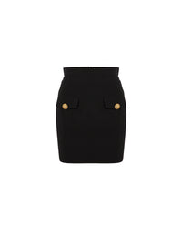 Jupe courte en laine - Noir