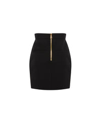 Jupe courte en laine - Noir