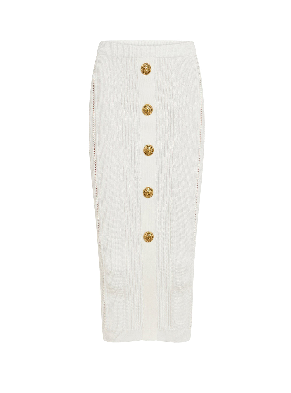 Jupe midi en maille - Blanc
