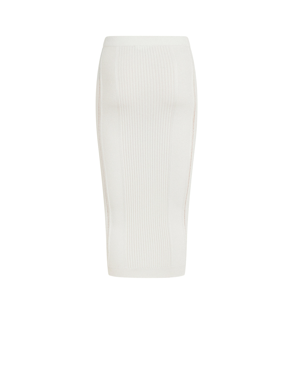 Jupe midi en maille - Blanc