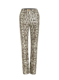 Pantalon en cuir embossé - Gris Foncé