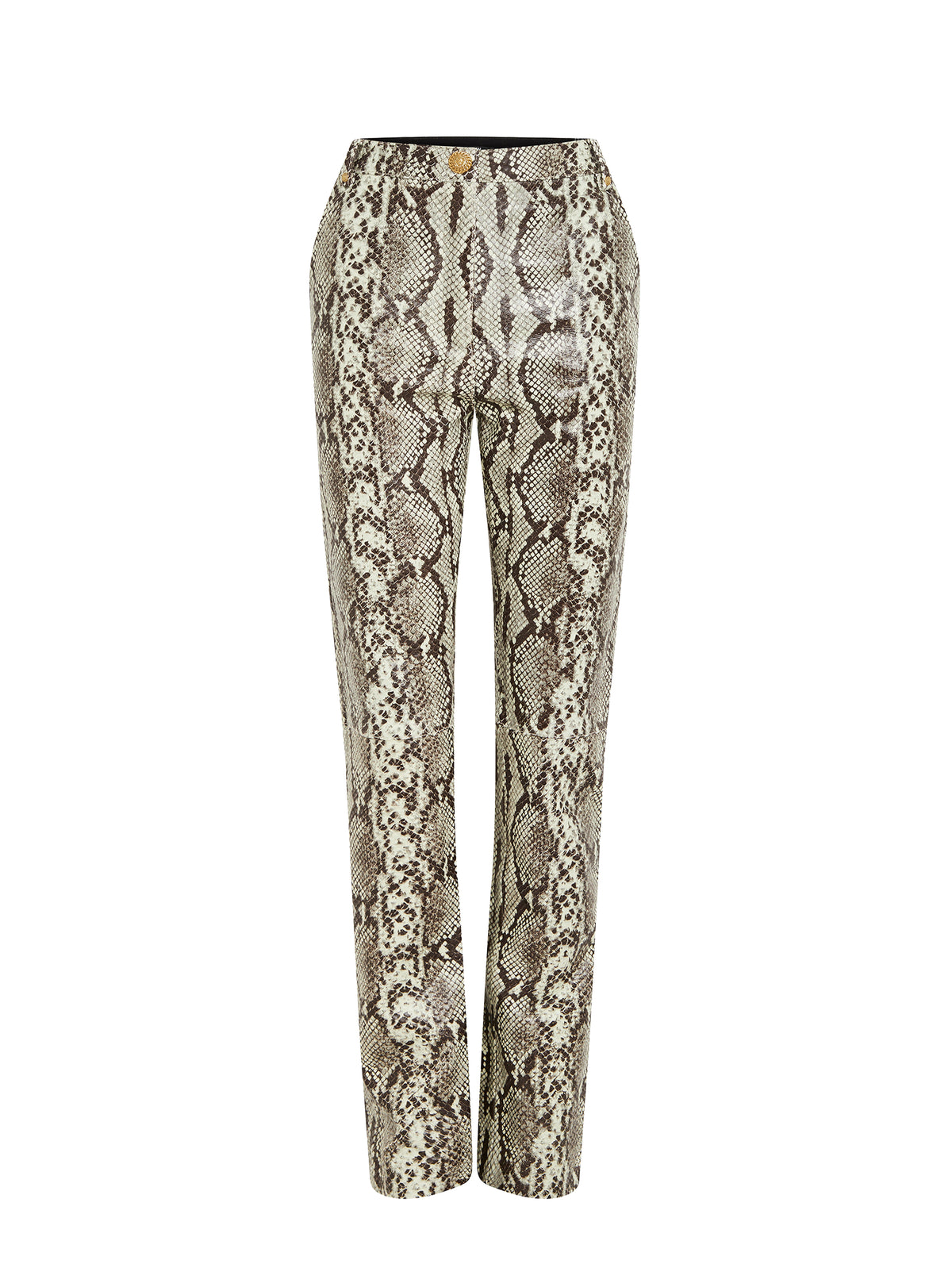 Pantalon en cuir embossé - Gris Foncé