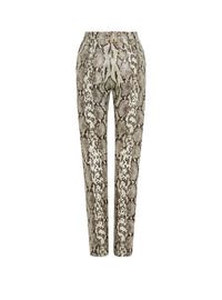Pantalon en cuir embossé - Gris Foncé