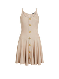 Short woven knit dress - Rosé Nude