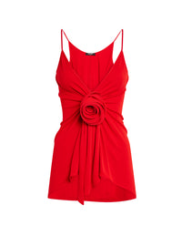 Top crepé en jersey - Rouge