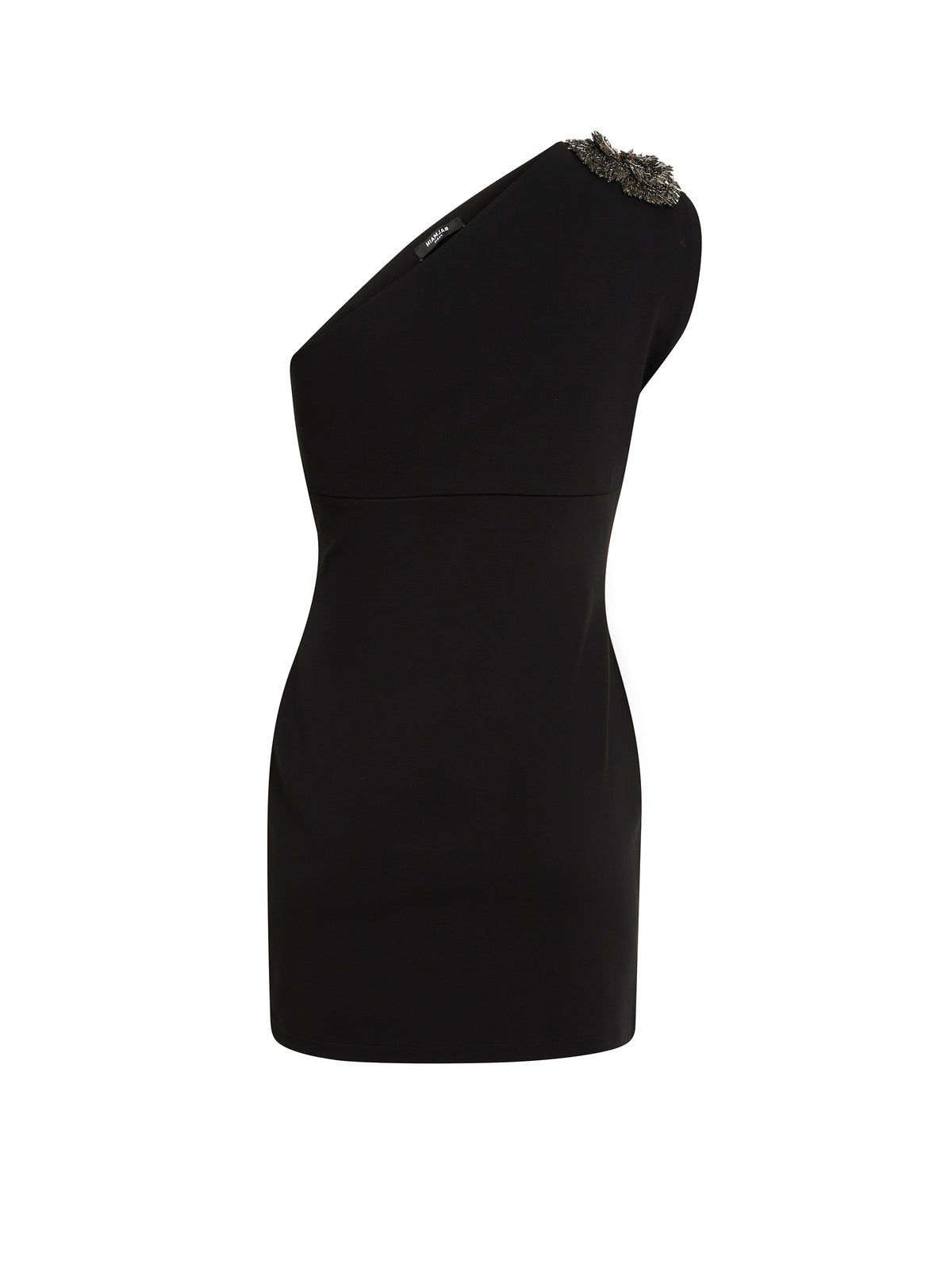 Robe courte asymétrique à fleurs - Noir