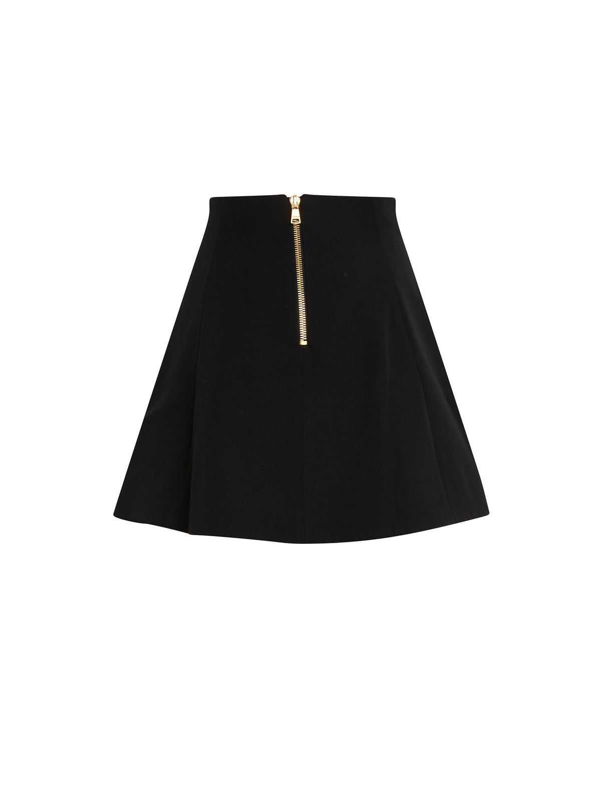 Short buttoned wool skirt - Black