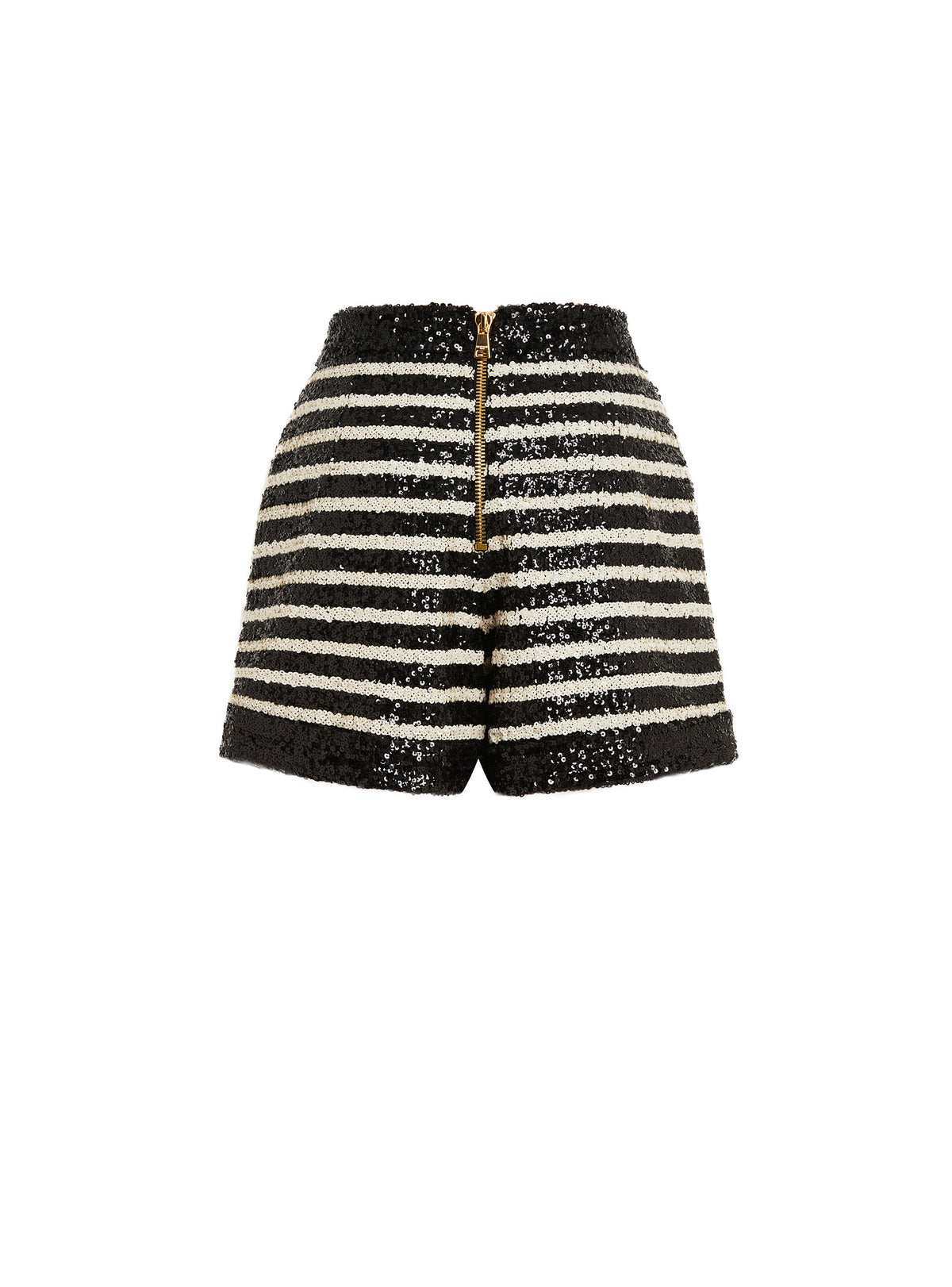 Striped 6-button shorts - Black & White