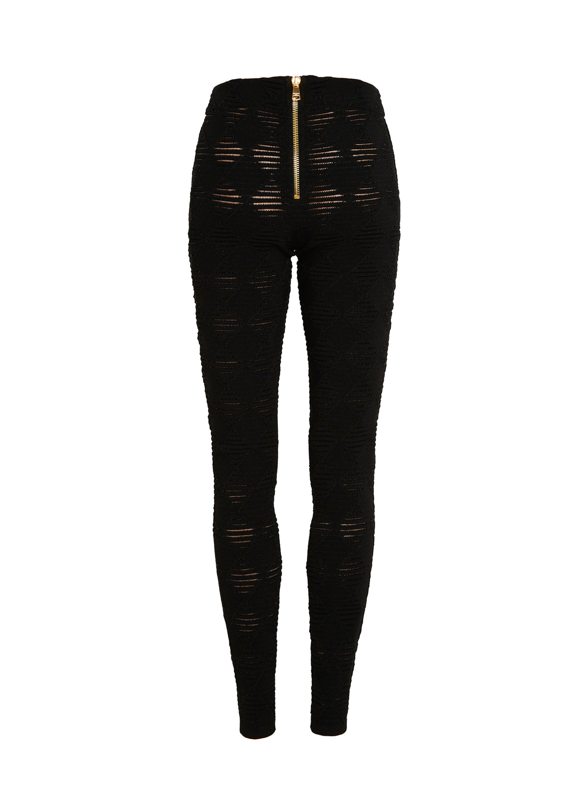 6-button leggings in diamond knit - Black