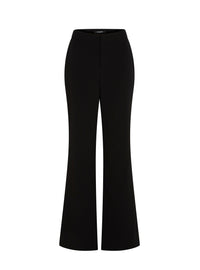 Pantalon en crêpe évasé grain de poudre - Noir