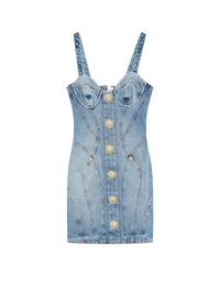 Robe courte en denim - Bleu Jean Clair