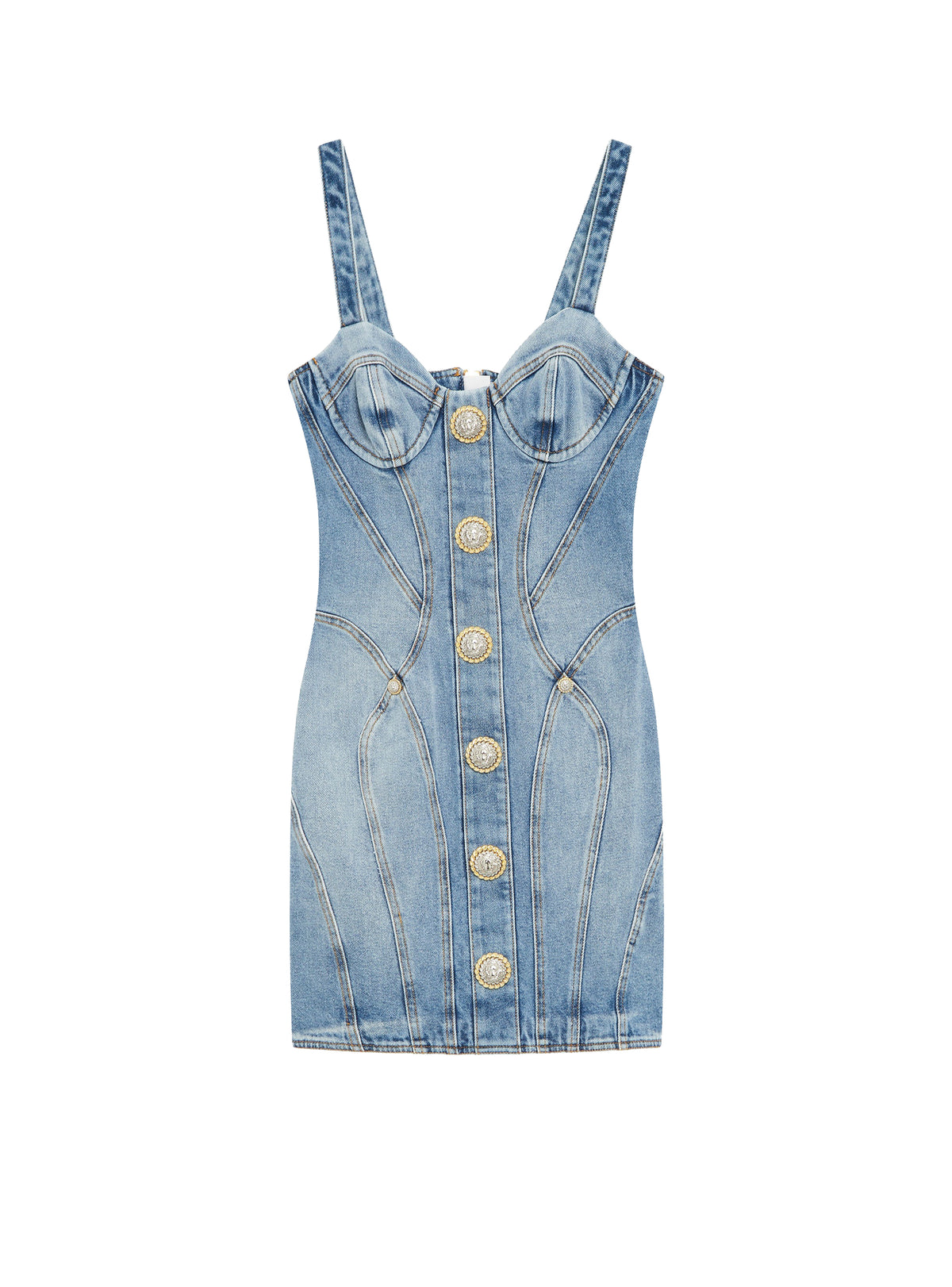 Robe courte en denim - Bleu Jean Clair