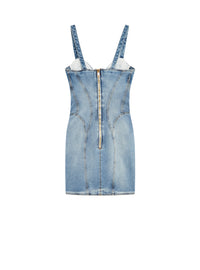 Robe courte en denim - Bleu Jean Clair