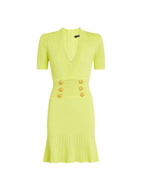 Robe patineuse en maille - Jaune