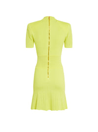 Robe patineuse en maille - Jaune