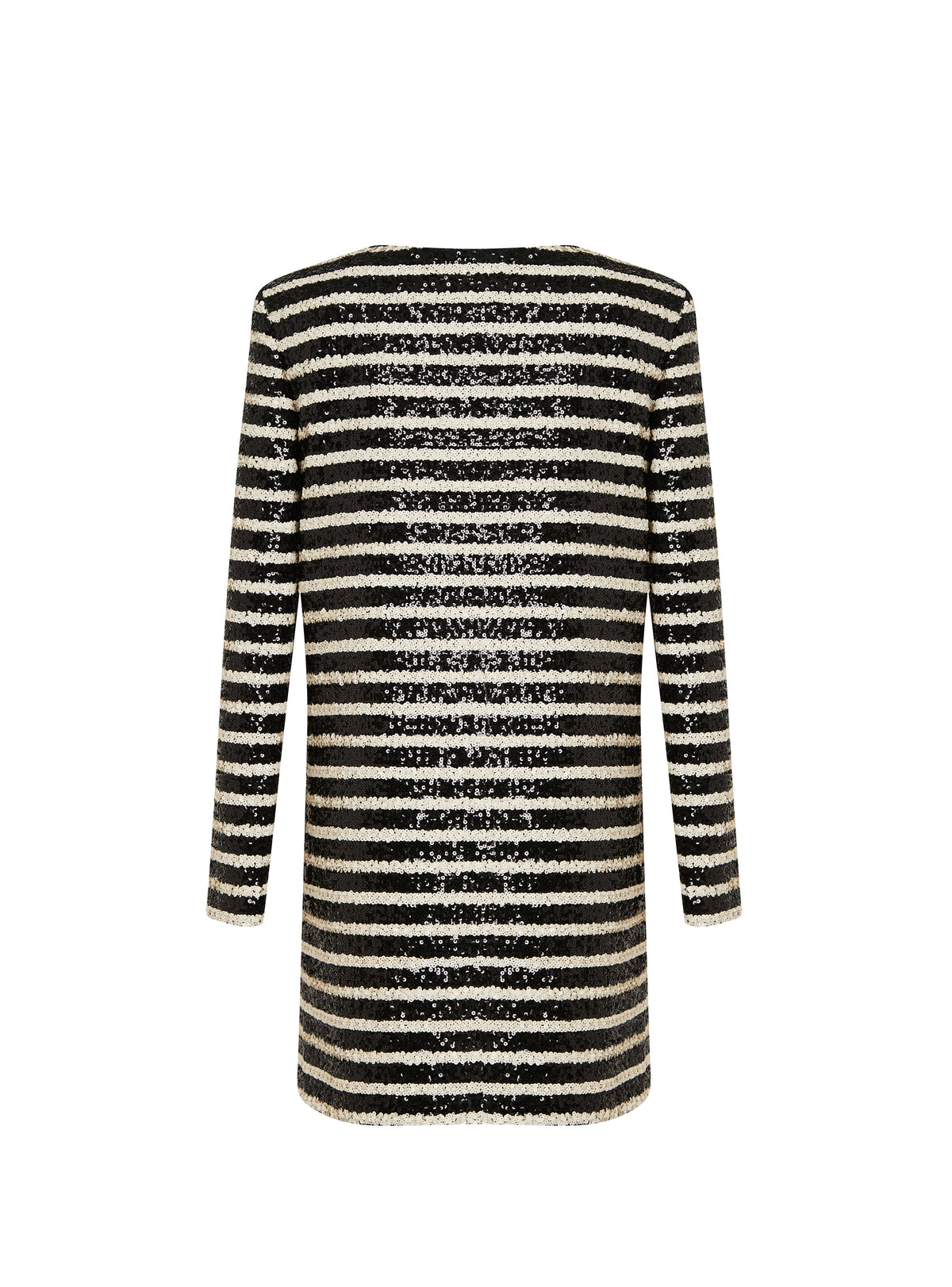 Short sequin-striped dress - Black & White