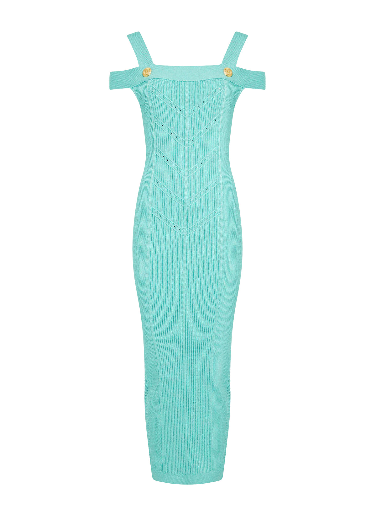 Robe midi en maille à bretelles doubles - Menthe