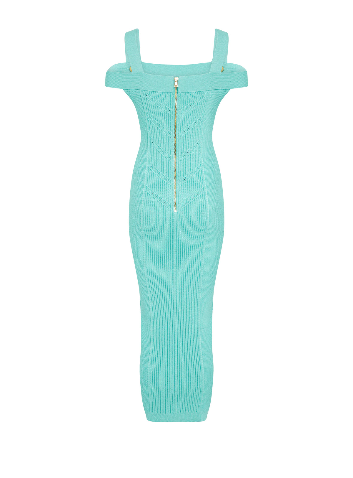 Robe midi en maille à bretelles doubles - Menthe