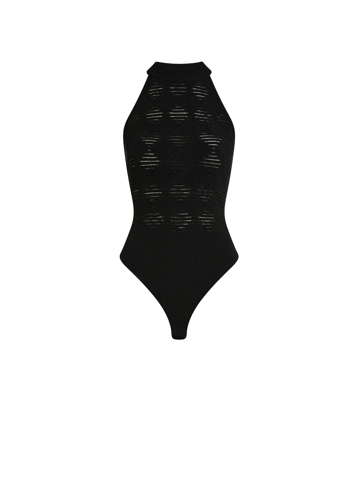 Body en maille texturé en losange - Noir
