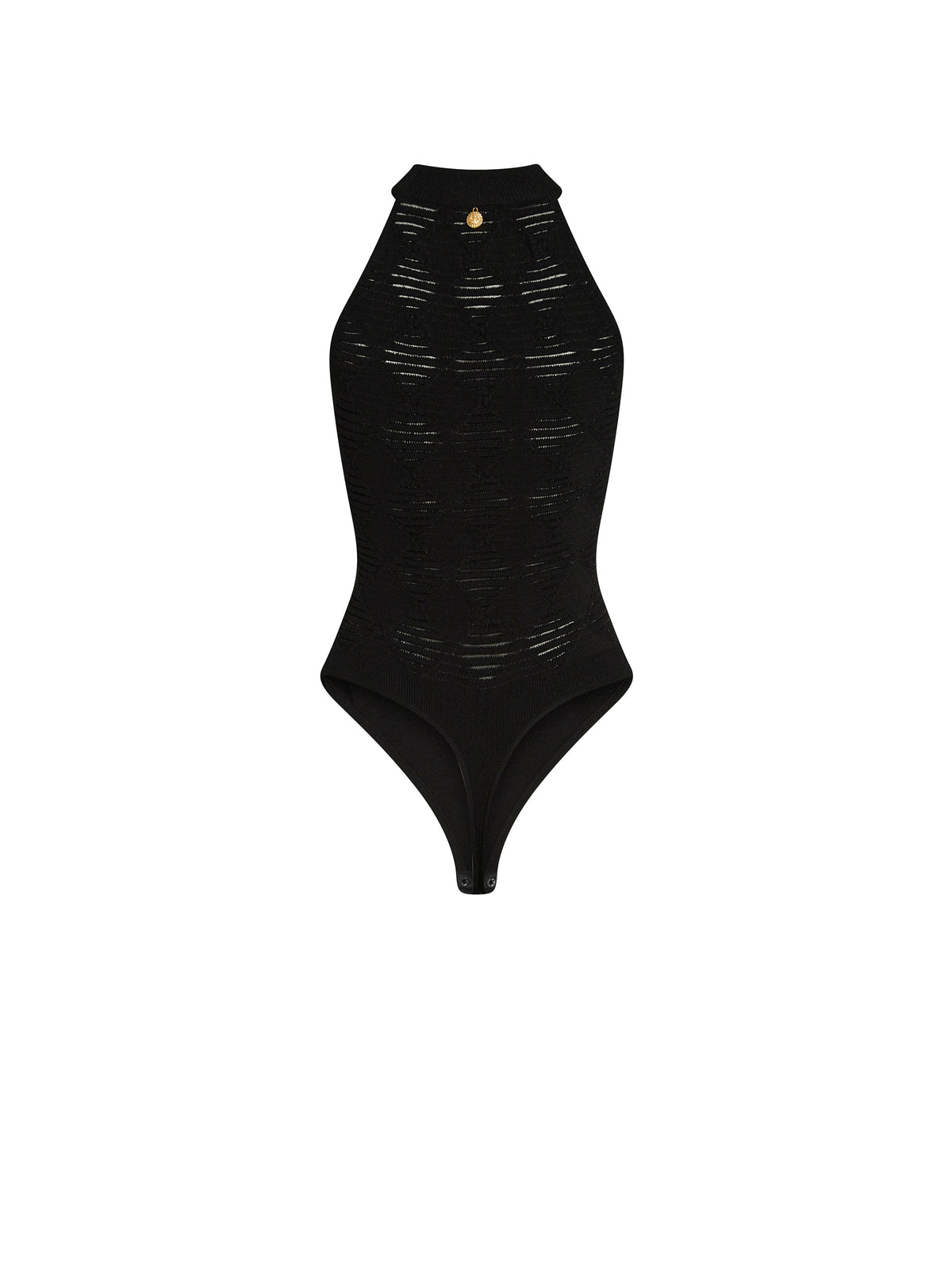 Body en maille texturé en losange - Noir