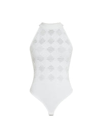 Body texturé en maille - Blanc