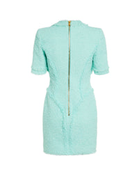 Robe courte à boutons en tweed - Menthe