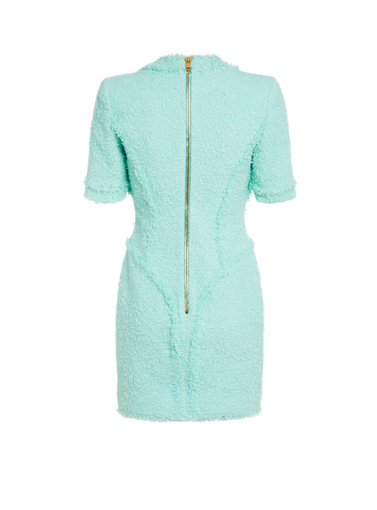 Robe courte à boutons en tweed - Menthe
