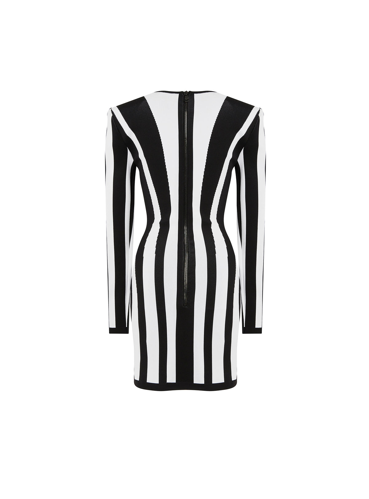 Short striped knit dress - Black & White