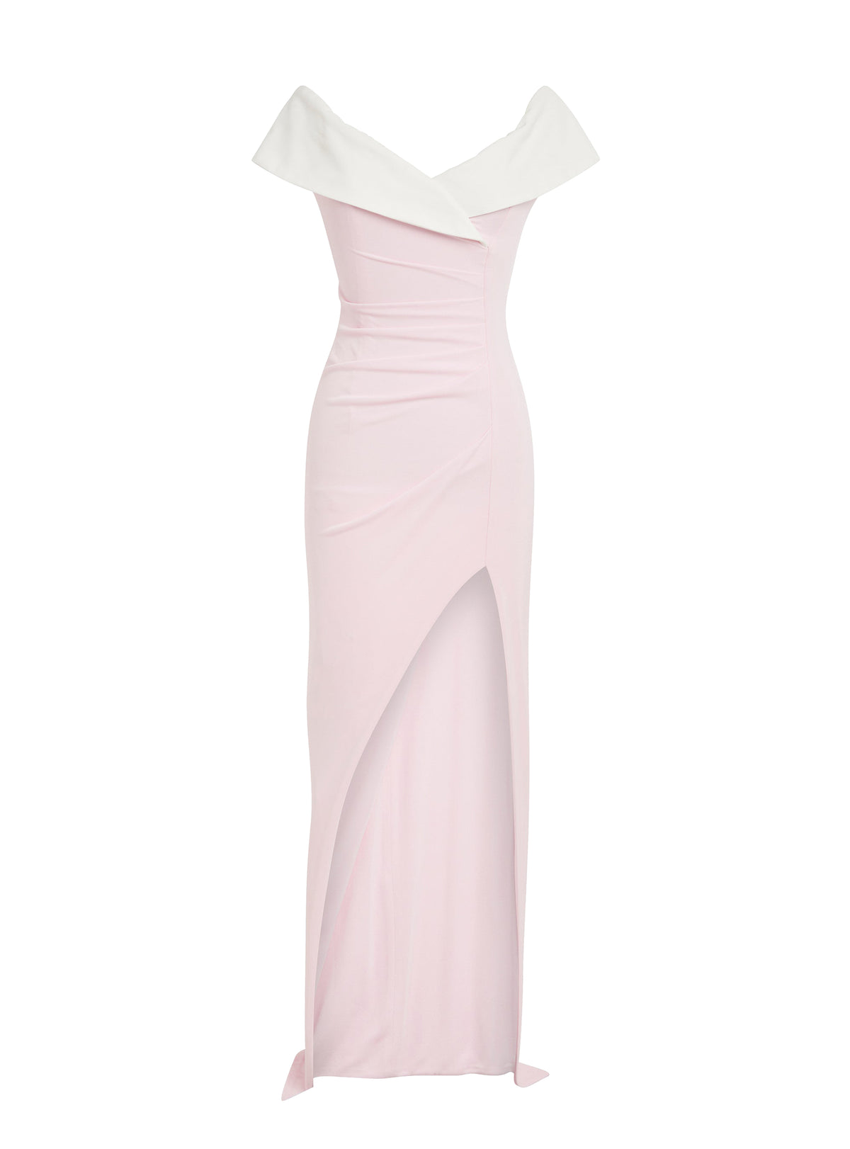 Robe longue en jersey - Rose Pâle & Blanc