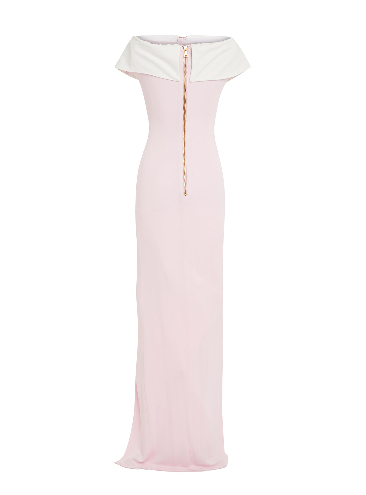 Robe longue en jersey - Rose Pâle & Blanc
