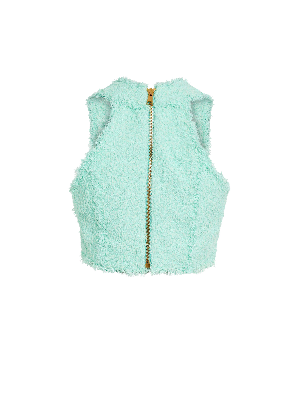 Top en tweed boutonné - Menthe