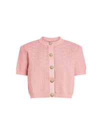 Cardigan PB Labyrinthe en maille - Saumon & Argent