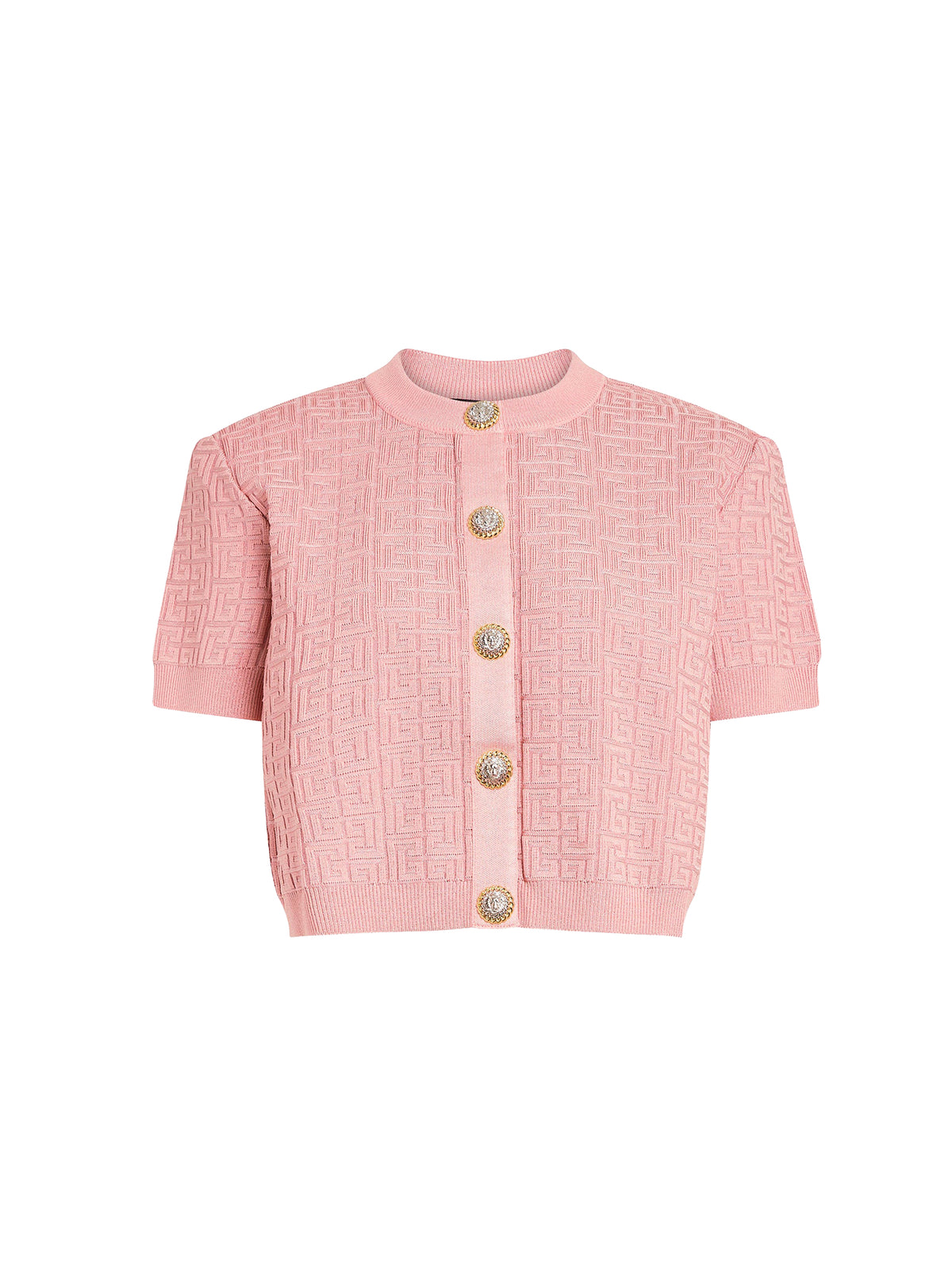 Cardigan PB Labyrinthe en maille - Saumon & Argent