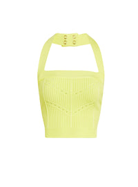 Top dos-nu en maille - Jaune