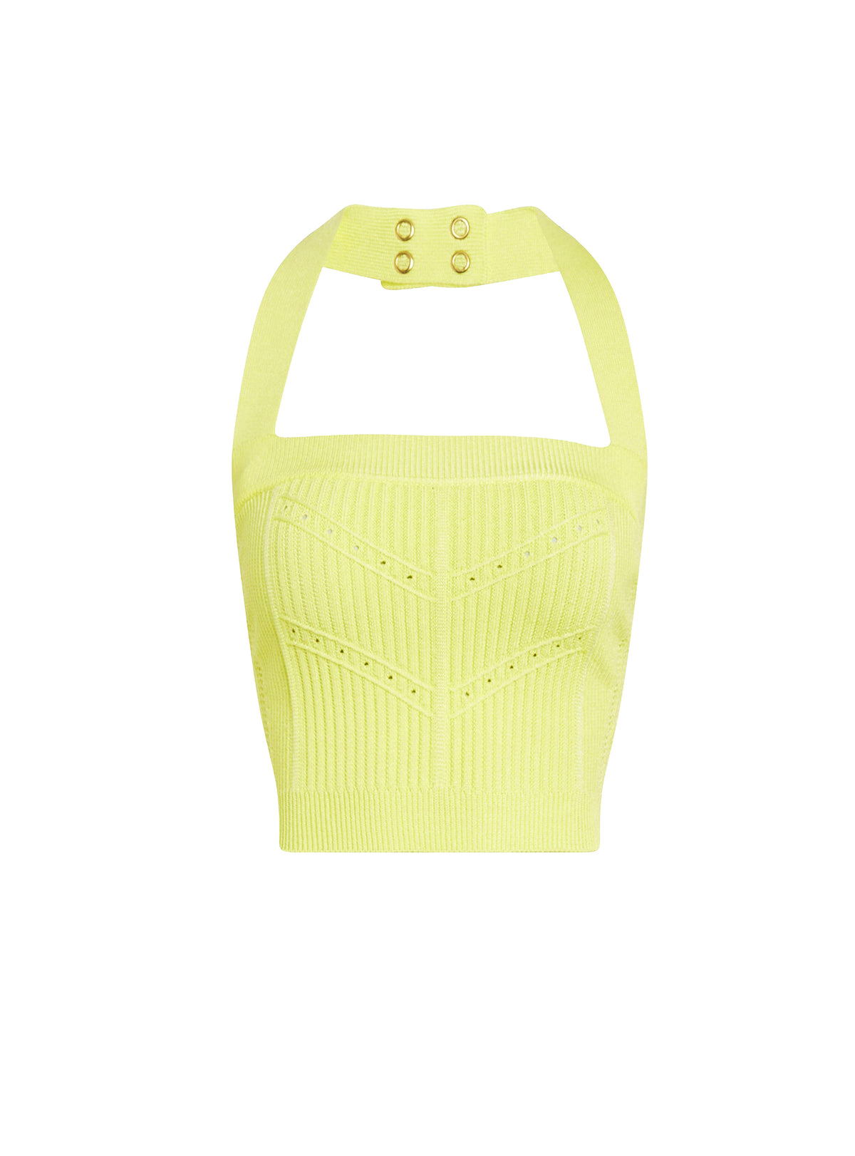 Top dos-nu en maille - Jaune