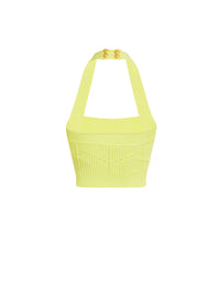 Top dos-nu en maille - Jaune