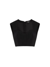 Wool crop top - Black