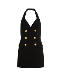Robe courte en crêpe - Noir