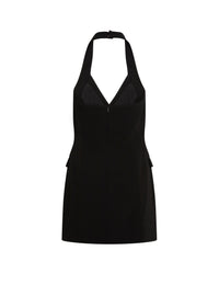 Robe courte en crêpe - Noir