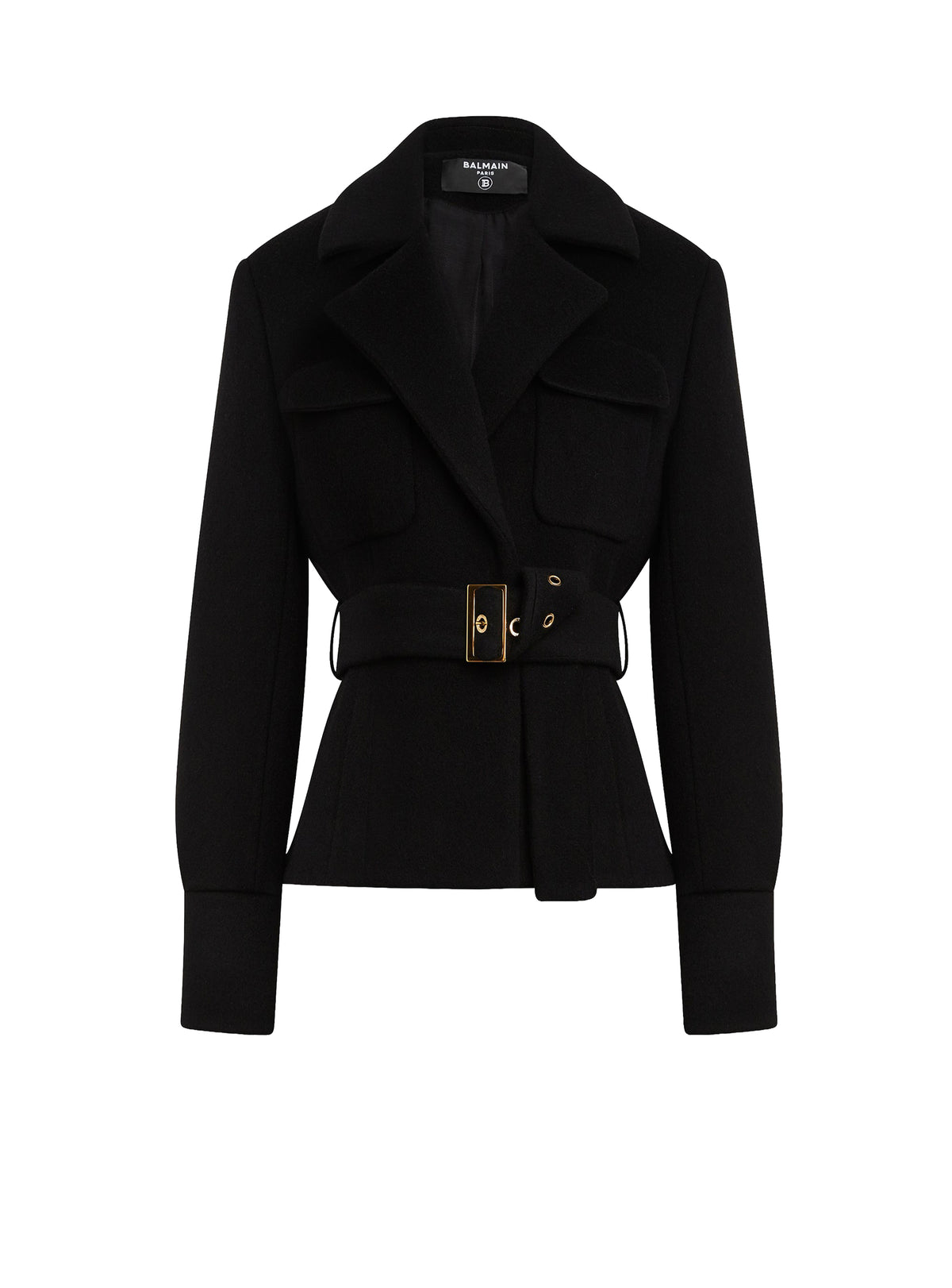 Manteau ceinturé en laine - Noir