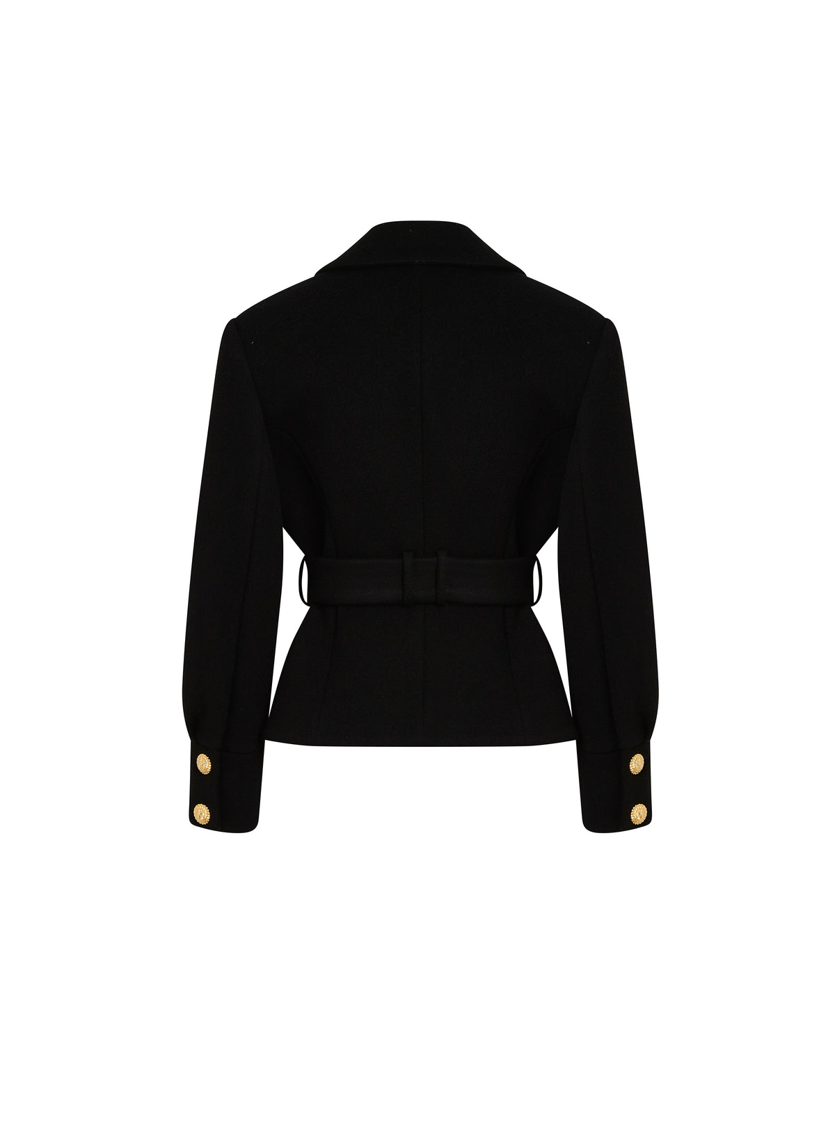 Manteau ceinturé en laine - Noir