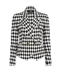 6-button denim jacket - Black & White