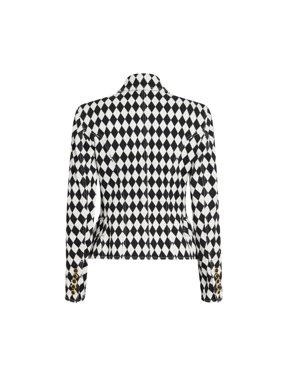 6-button denim jacket - Black & White