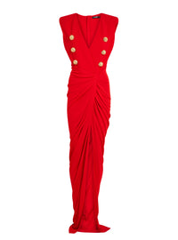 Long crepe tailored dress - Red