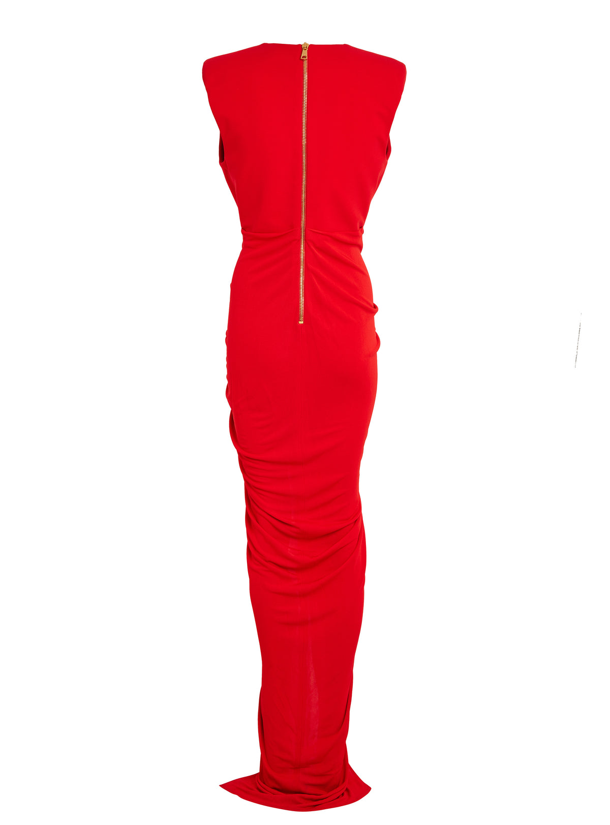 Long crepe tailored dress - Red