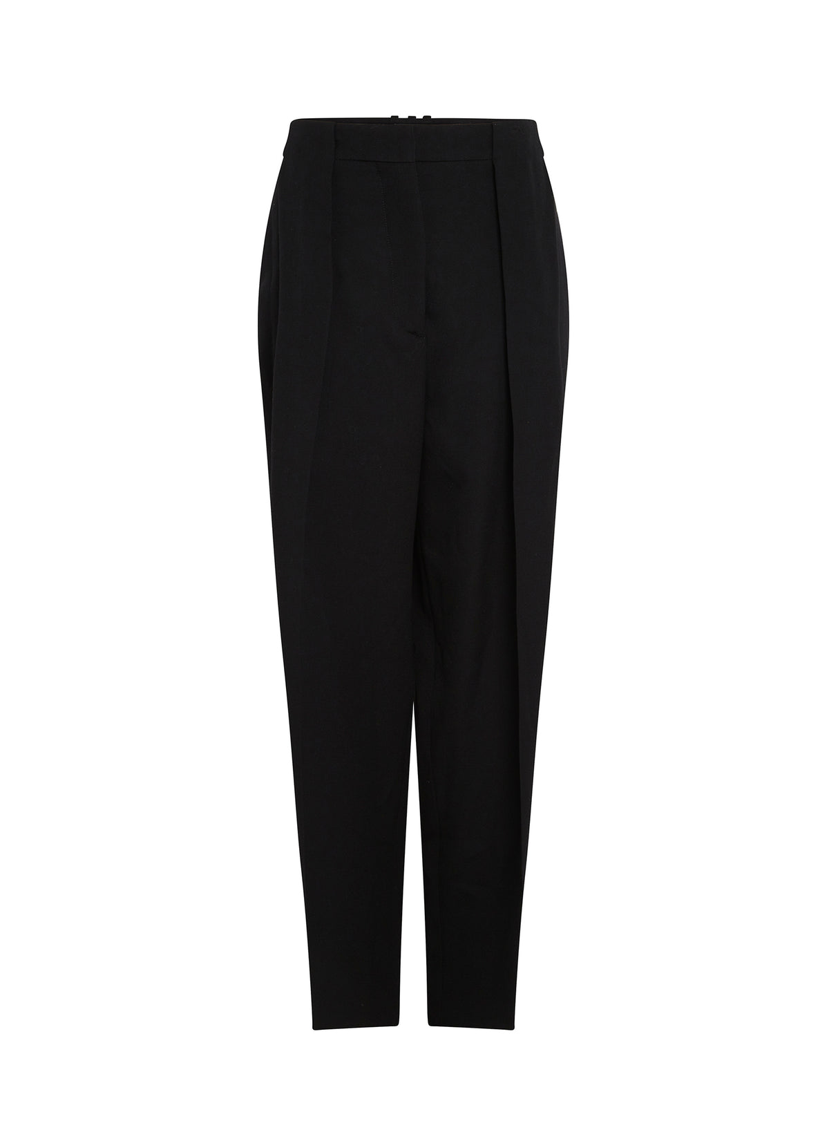 Pantalon à plis en laine - Noir