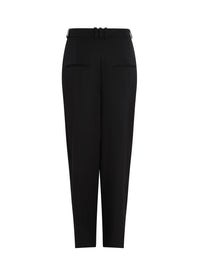Pantalon à plis en laine - Noir