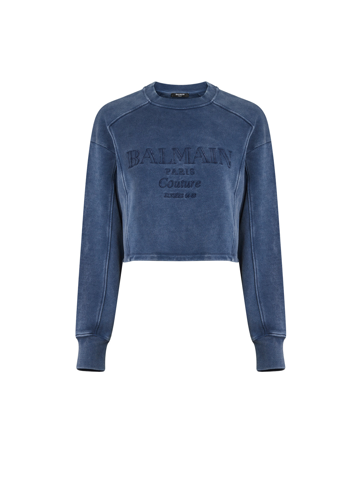 Sweatshirt brodé balmain couture - Bleu & Bleu