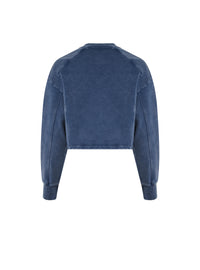 Sweatshirt brodé balmain couture - Bleu & Bleu
