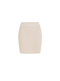 Short monogram knit skirt - Nude & Shiny Nude